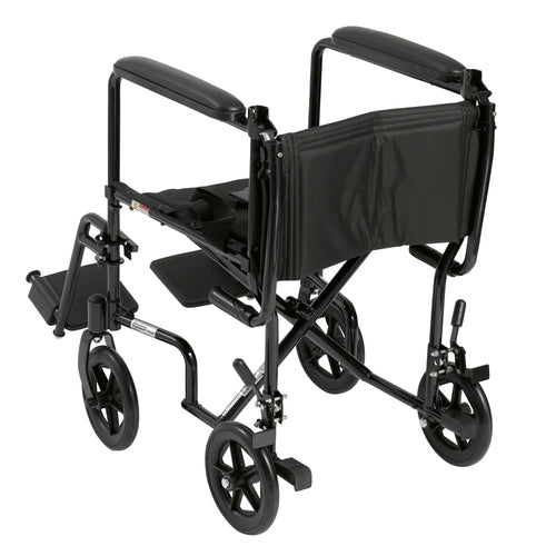 Drive Medical ATC17-BK Lightweight Transport Wheelchair, 17" Seat, Black